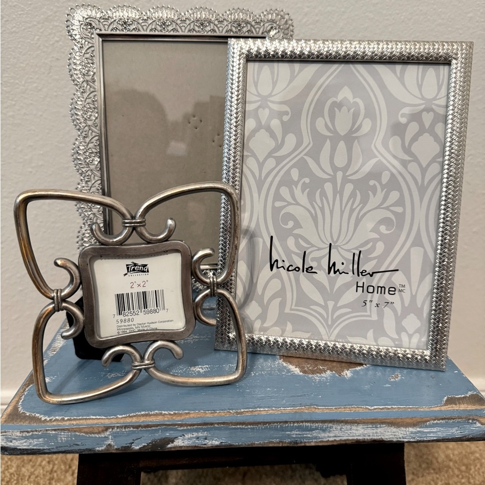 Trio of Silver Toned Photo Frames